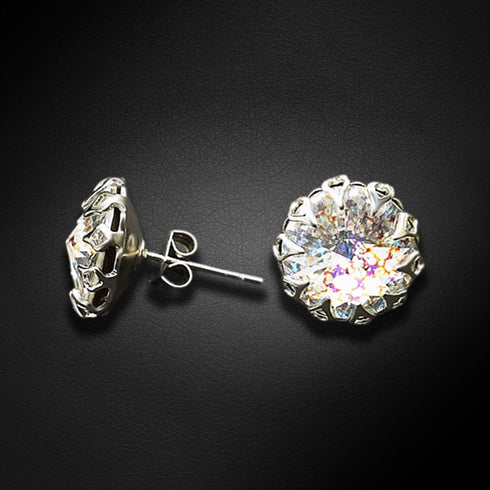 Auskarai "Vintāžš VIII (Balta patina)" su Swarovski™ kristalais